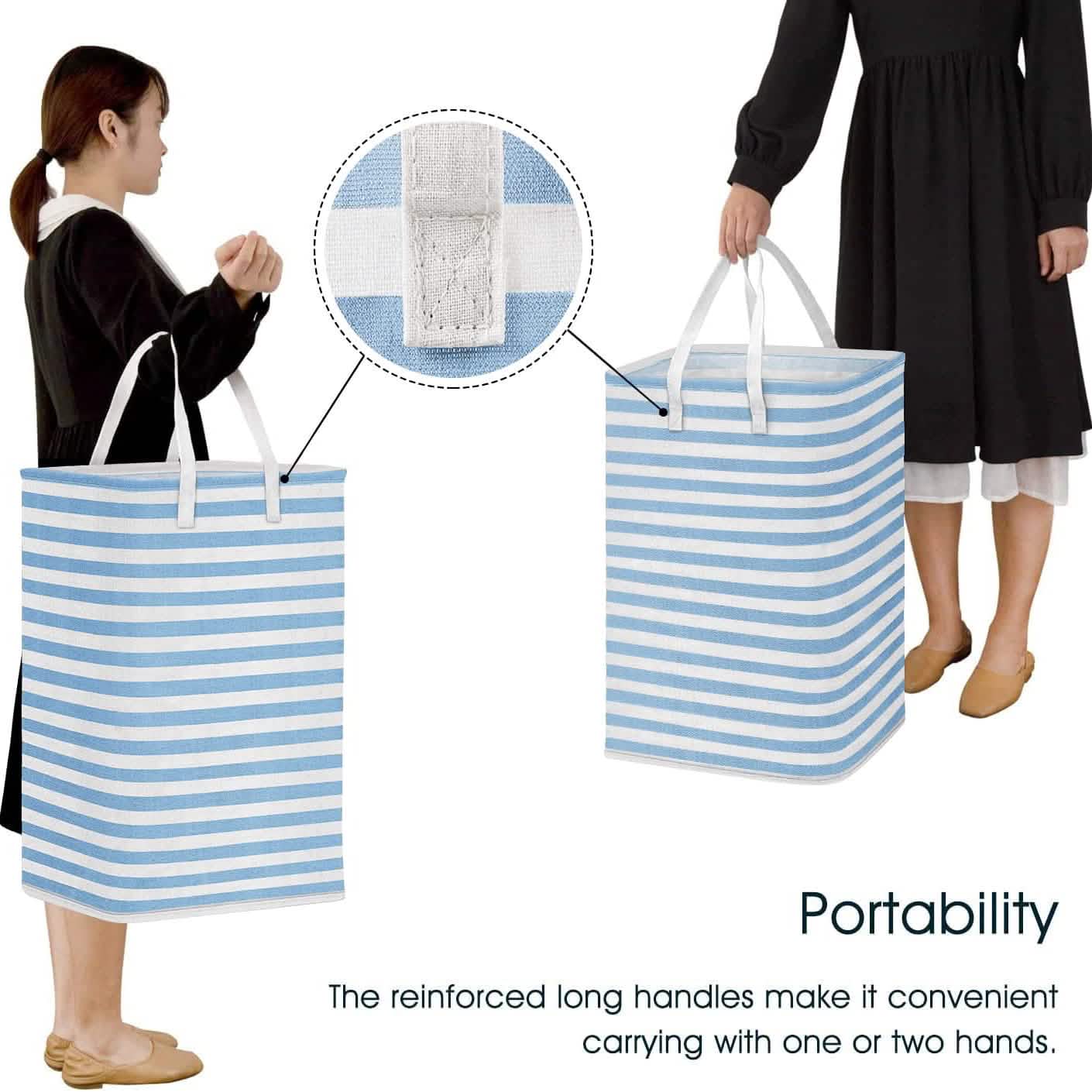 Large Foldable Tall Laundry Basket Storage Basket