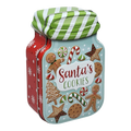 Jar Shaped Christmas Cookie Gift Tin -  Santa's Cookies
