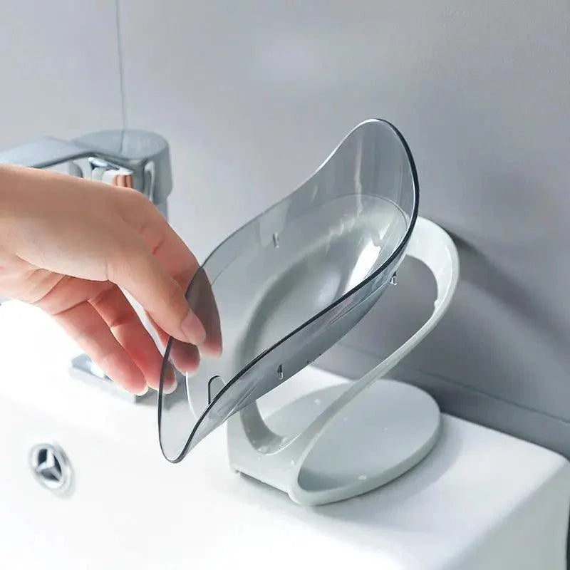 Leaf Shape Soap Box Creative Drain Soap Holder Bathroom Soap Holder Free Perforated Soap Dish For Bathroom Suction Cup Soap Dish Soap Dish with Draining Tray Soap Holder Saver for Shower Bathroom Keep Soap Bars Dry Clean