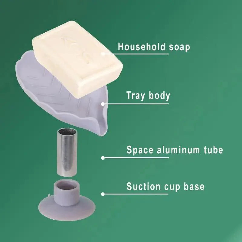 Leaf Shape Soap Box Drain Soap Holder Box Kichen Bathroom Accessories Toilet Laundry Soap Box Bathroom Supplies Tray Gadgets Soap Holder Leaf-Shape Self Draining Soap Dish Holder Not Punched Easy Clean Bar Soap Holder With Suction Cup Soap Dish