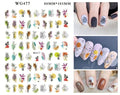Leaf With Lines Nails Sticker Designer Fruit Nail Art 3D Decals Acrylic Designs Self Adhesive Manicure Slider Stickers Glitter Decals Love Nail Sequins Laser Heart Nail Supplies Sparkle Nail Accessories Star Accessories Heart Nail Art