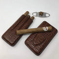 Leather Cigar Case by Mulling Room with Stainless Steel Cutter