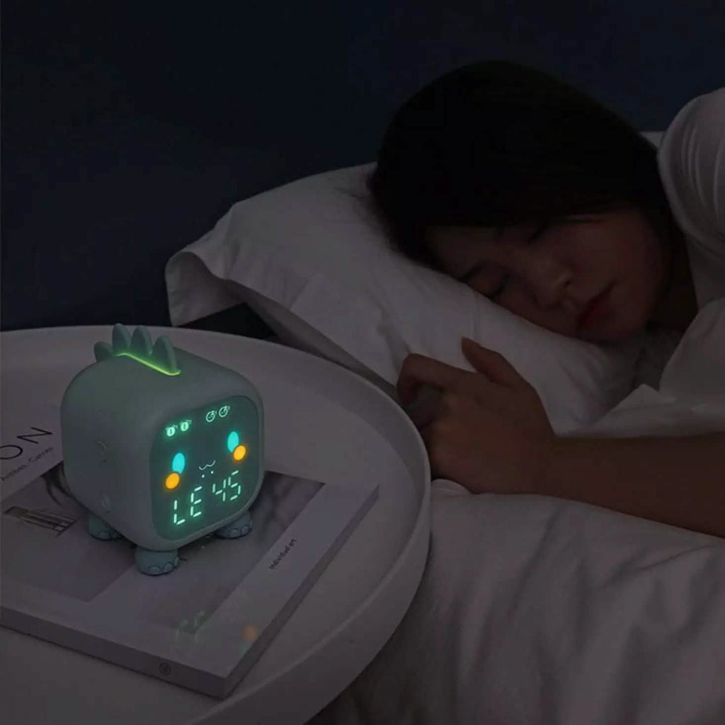 Led Cartoon Alarm Clock Voice Control Digital