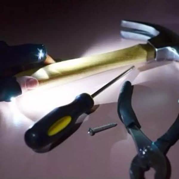 LED Flashlight Magic Strap Fingerless Gloves with 2 LED Light