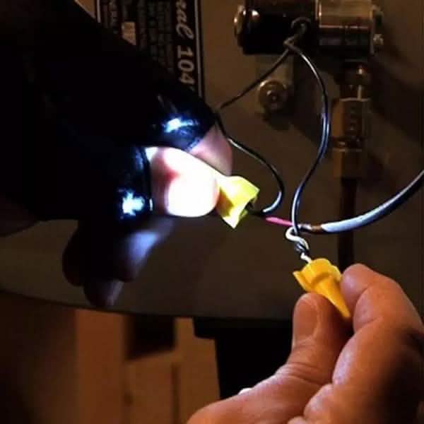 LED Flashlight Magic Strap Fingerless Gloves with 2 LED Light