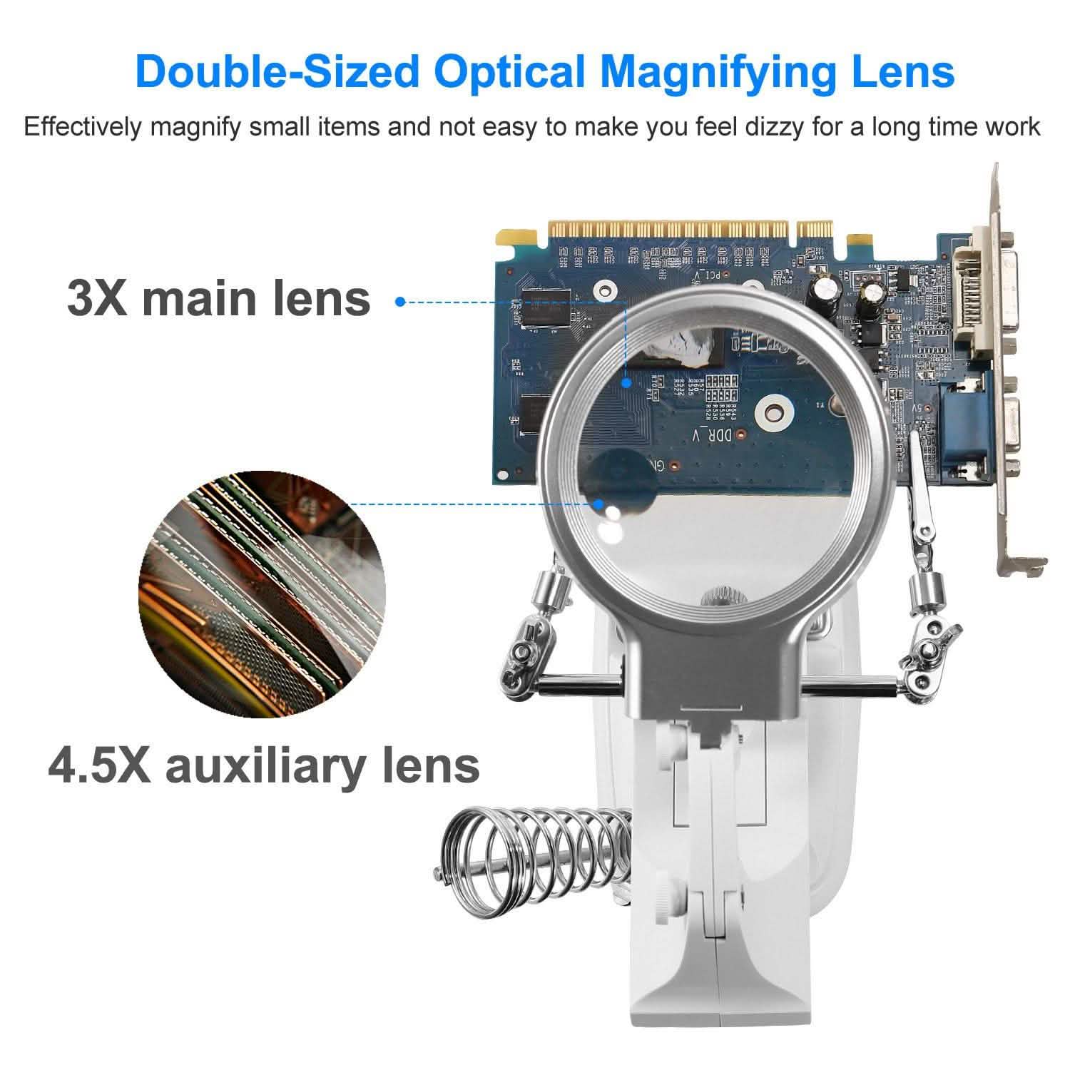 LED Lights Helping Hands Magnifying Glass