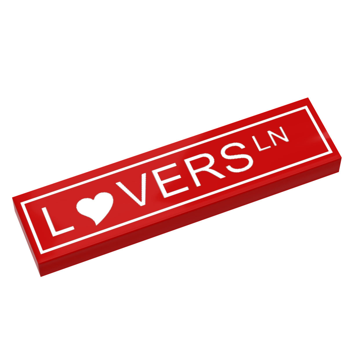 Lovers Lane Street Sign (1x4 Tile)