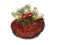 Glitter Holly Bird Nest - Red