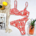 Leopard Bikinis Bikini Swimming Women's Bathing Suits Push Up Swimsuit Women's Padded Underwire Bikini  Wire Push Up Bathing Suit Leopard Printed High Cut Vintage Swimsuit