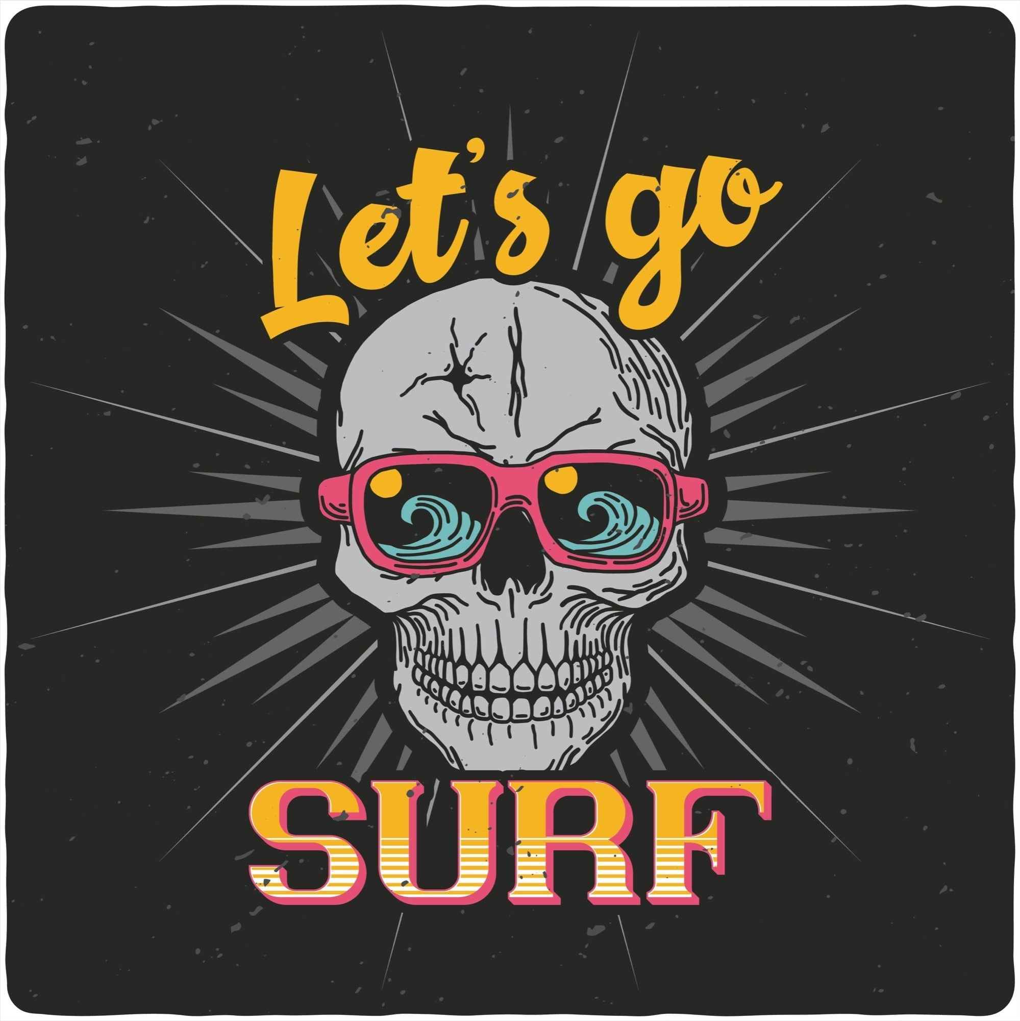 Let`s go SURF Men's Bamboo Viscose/Organic Cotton Short Sleeve Graphic T-Shirt