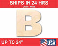 Unfinished Wood Block Letter B - Craft - up to 46" DIY