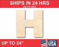 Unfinished Wood Block Letter H - Craft - up to 46" DIY