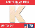 Unfinished Wood Block Letter K - Craft - up to 46" DIY