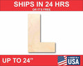 Unfinished Wood Block Letter L - Craft - up to 46" DIY