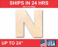 Unfinished Wood Block Letter N - Craft - up to 46" DIY