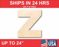 Unfinished Wood Block Letter Z - Craft - up to 46" DIY
