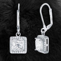 Leverback Elegance Princess Halo Drop Earring