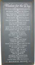 Wisdom for the Day Sign - Pewter