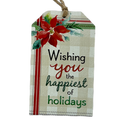 Wooden Plaid Gift Tag Ornament - Wishing You