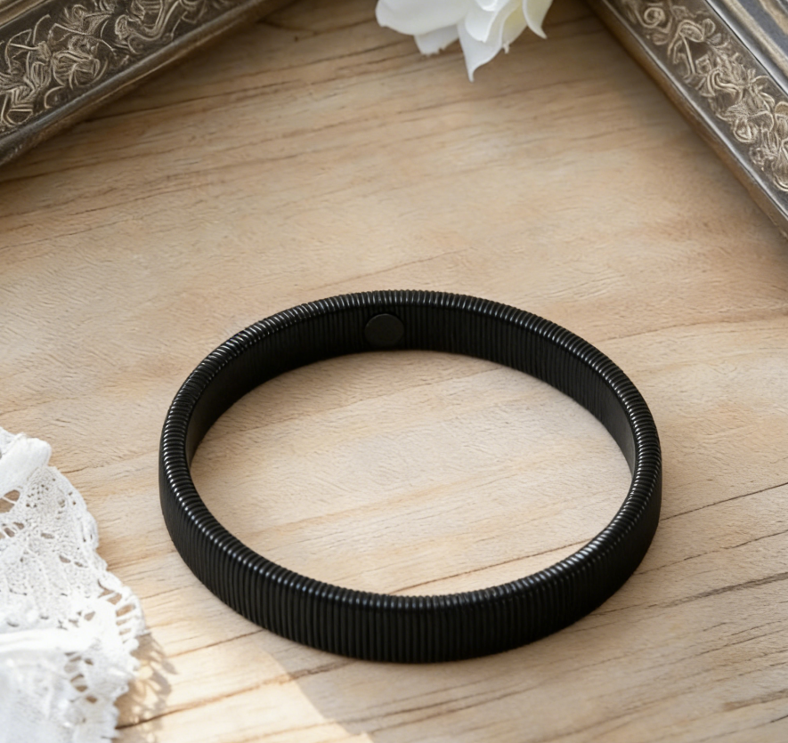Men's Metal Spring Bangle Cuff Bracelet