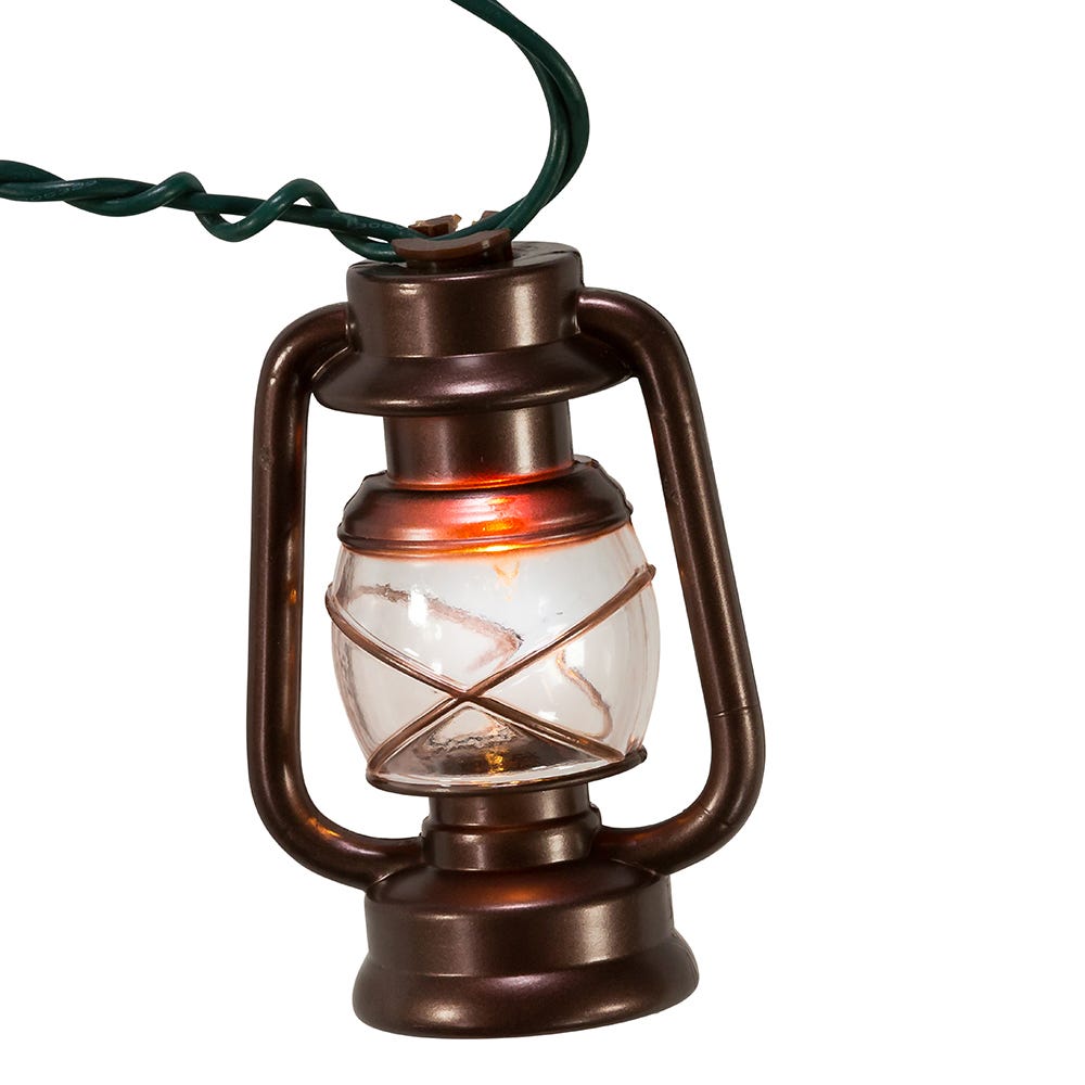 Ul 10-Light Brass Lantern Light Set
