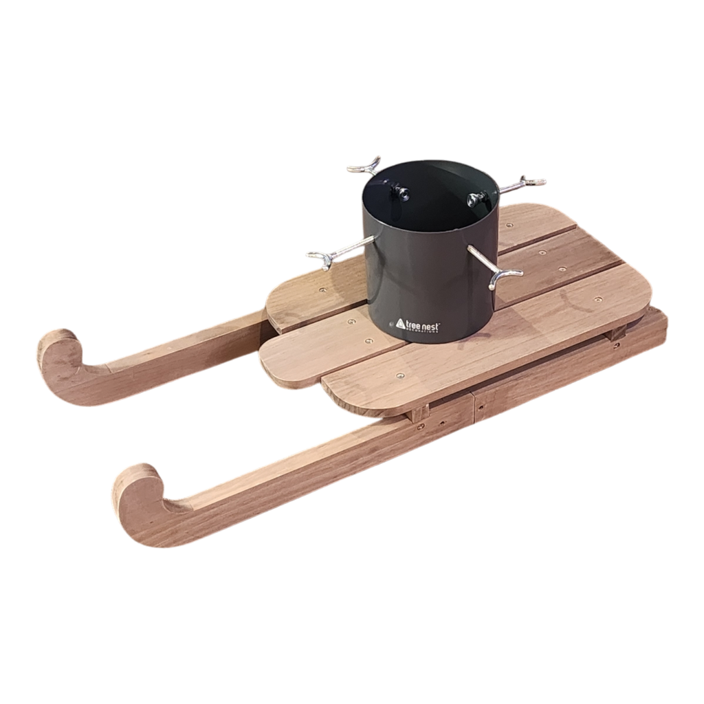 Wooden Runner Sled Tree Stand - Natural