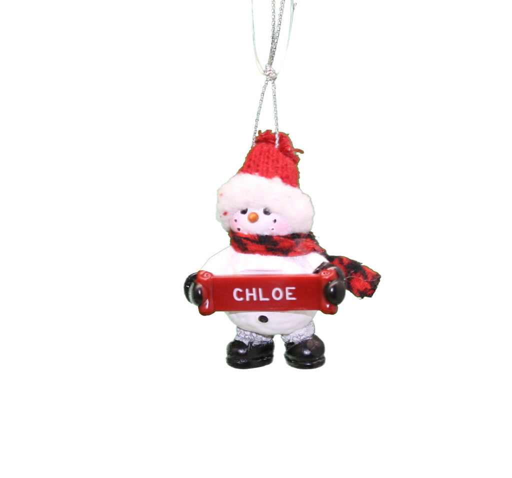 Cozy Snowman Ornament (Letters A - F) -