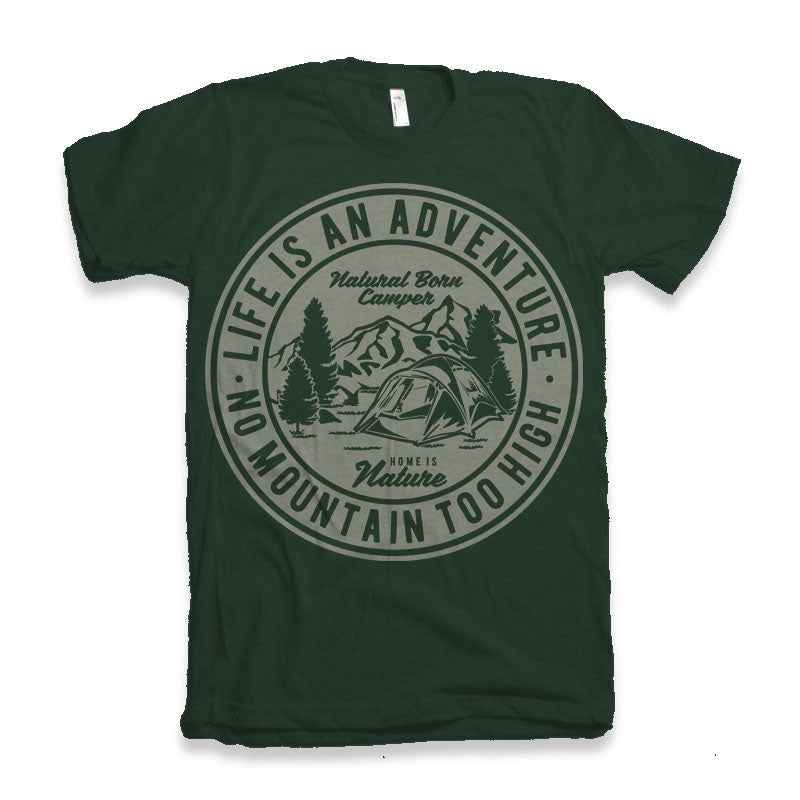 Life Is An Adventure Men's Bamboo Viscose/Organic Cotton Short Sleeve Graphic T-Shirt