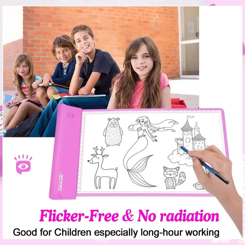 Light-up Tracing Pad Pink Coloring Drawing Art Gift Toy