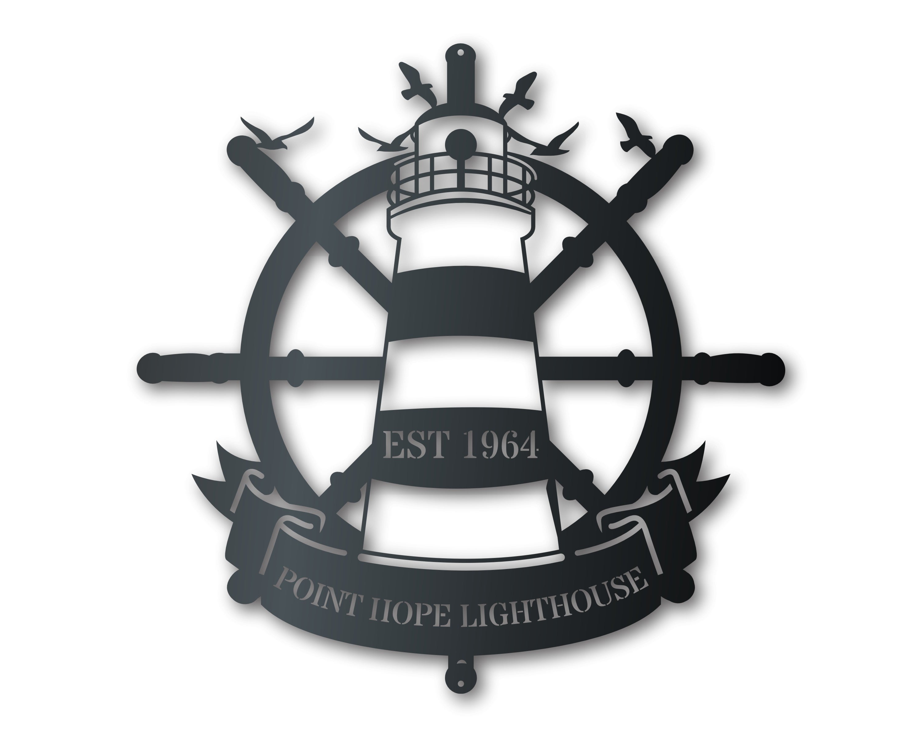 Custom Metal Lighthouse Sign | Nautical Wall Art | Indoor Outdoor | Up to 46" | Over 20 Color Options