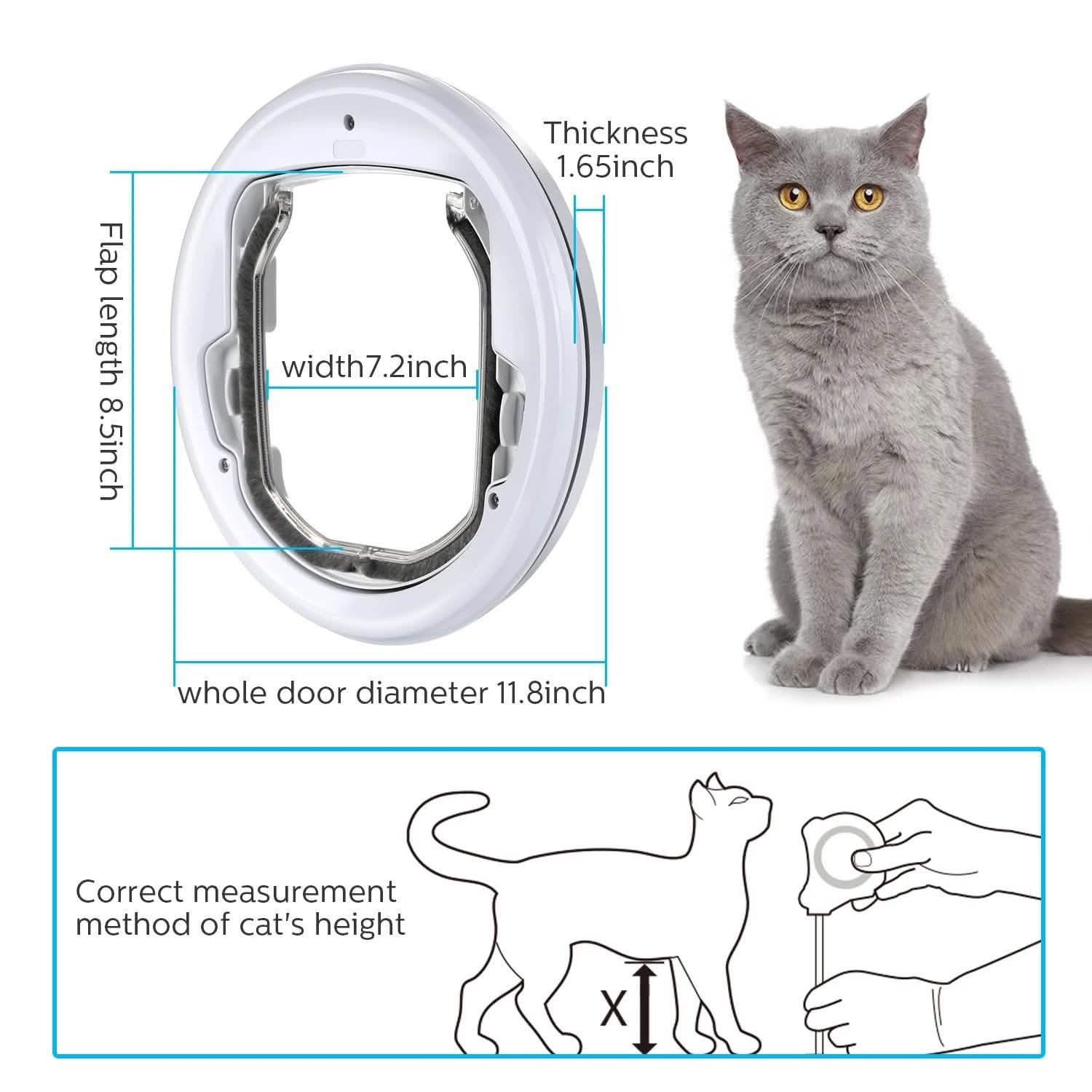 Lightweight Flap Pet Door Cats Small Dogs Anti-Insects Quiet Magnet Locking Gate