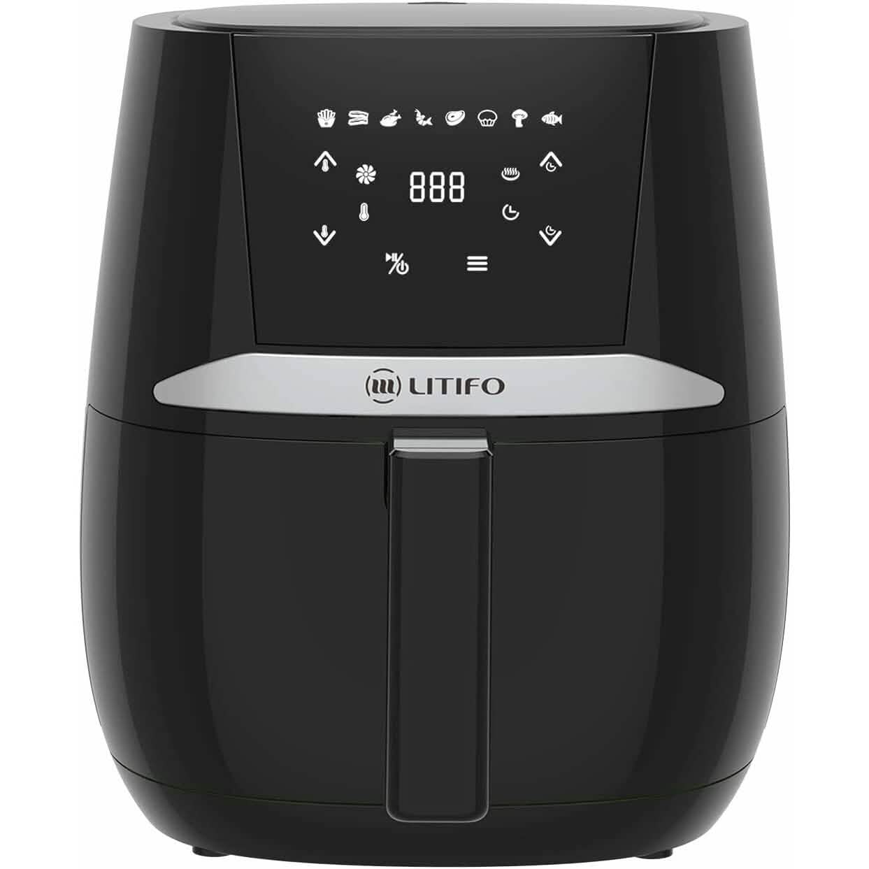 LITIFO 4.5QT Air Fryer with Digital LED Touch Screen Single Basket System