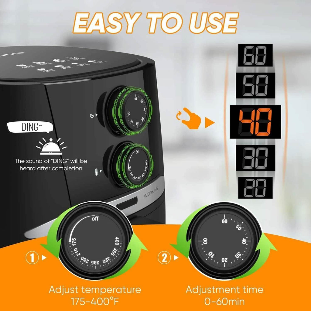 Air Fryer 4.5 QT Oven Oilless Cooker with Rotary Button Home