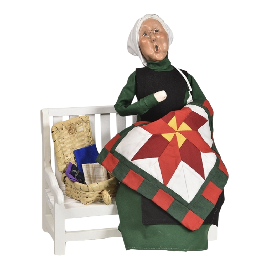 Amish Grandmother on Bench