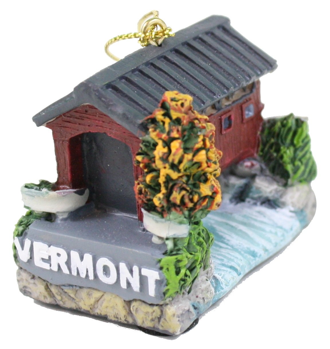 Covered Bridge Resin Ornament