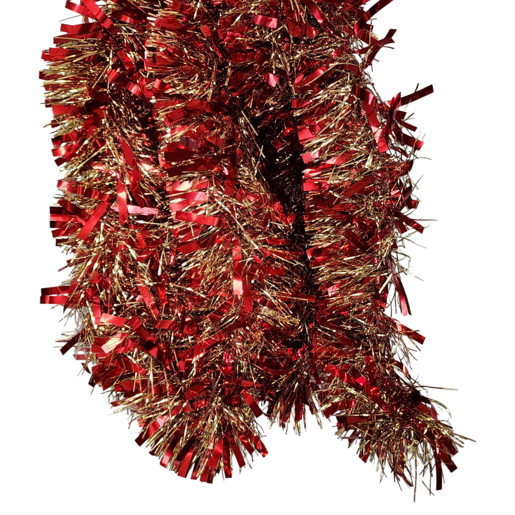 12 foot 6 Ply Luxury Tinsel Garland - Red/Gold