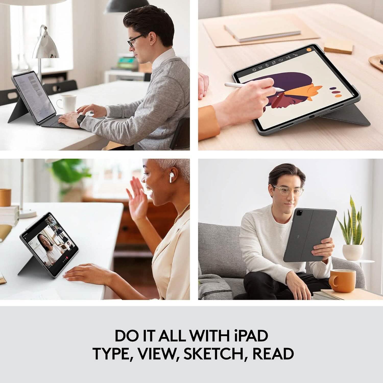 Logitech Combo Touch Keyboard Folio for iPad Pro 12.9" 5th & 6th Gen Oxford Gray