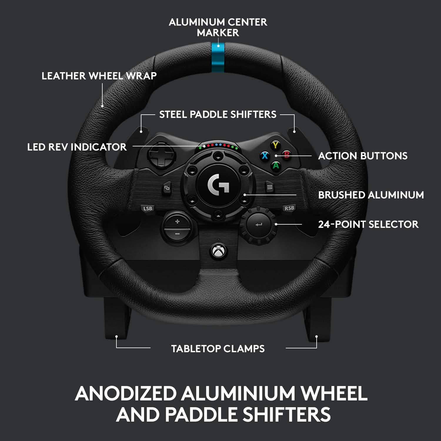 Logitech G923 Racing Wheel and Pedals (Refurbished)