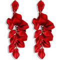 Long Acrylic Rose Petal Earrings