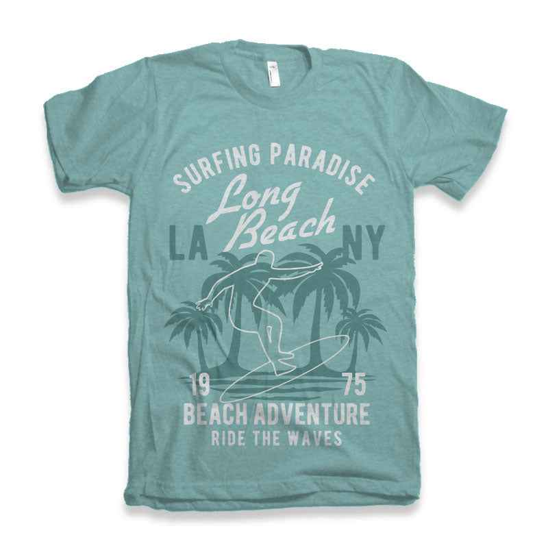 Long Beach Men's Bamboo Viscose/Organic Cotton Short Sleeve Graphic T-Shirt