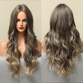 Long Honey Brown Synthetic Wigs with Side Bangs Natural Wave Wigs for Afro American Women Heat Resistant Cosplay Party Daily Use Wigs For Black Women Cosplay Wigs For Women