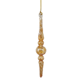 Outer Swirl Icicle Glass Ornaments - Gold -Finial
