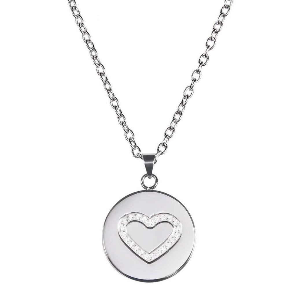 Love, Faith, & Survival Cubic Zirconia Disc Necklace