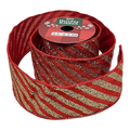 2.5" x 3 Yard Christmas Ribbon - Red and Gold Sparkle