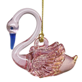 Egyptian Blown Glass Swan Ornament - Pink