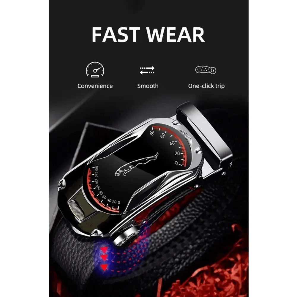 Luxury Automatic Black Genuine Leather Business Belt For Men New Fashion High Quality Black Belts