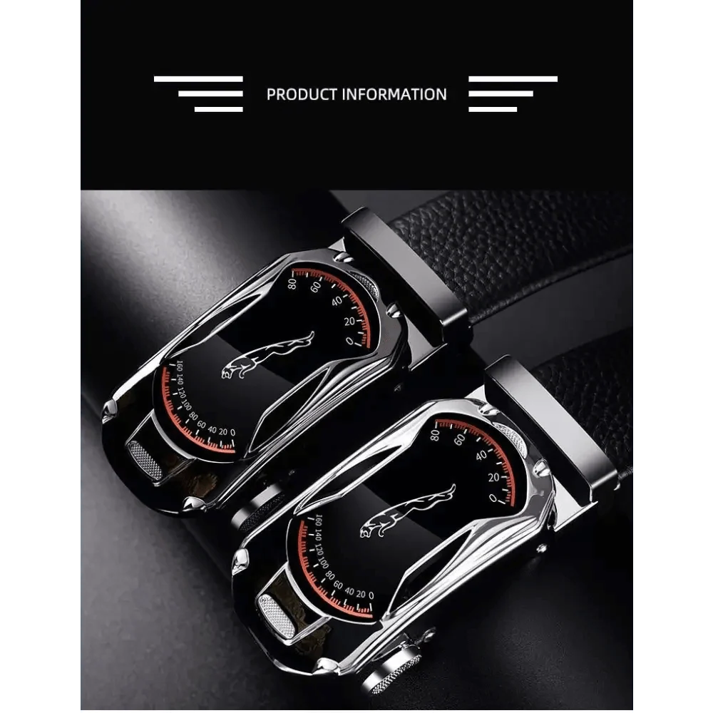 Luxury Automatic Black Genuine Leather Business Belt For Men New Fashion High Quality Black Belts