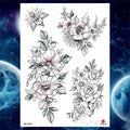 Luxury Big Tattoo Stickers Butterfly Body Arm Leg Tattoos Temporary Black Flower Rose Tattoos For Women's Adults