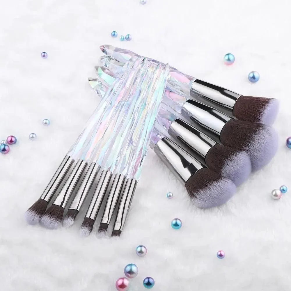 Luxury Cosmic Color New Luxury Crystal Makeup Brushes Powder Foundation Eyeshadow Eyebrow Cosmetics for Face Fan Make Up Brush Set