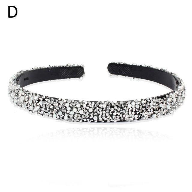 Luxury Crystal Pearl Rhinestone Headbands Fashion Women Hair Accessories Headdress Padded Hairbands Hair Bands Sparkly Hair Hoop Gorgeous Hair Accessories For Women